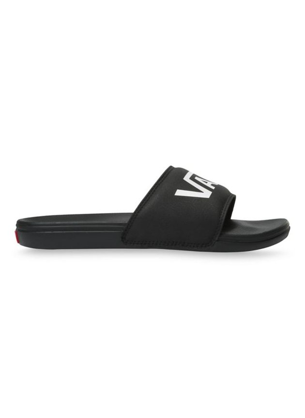 chinelo slide on vans la costa unissex preto branco hyped 91