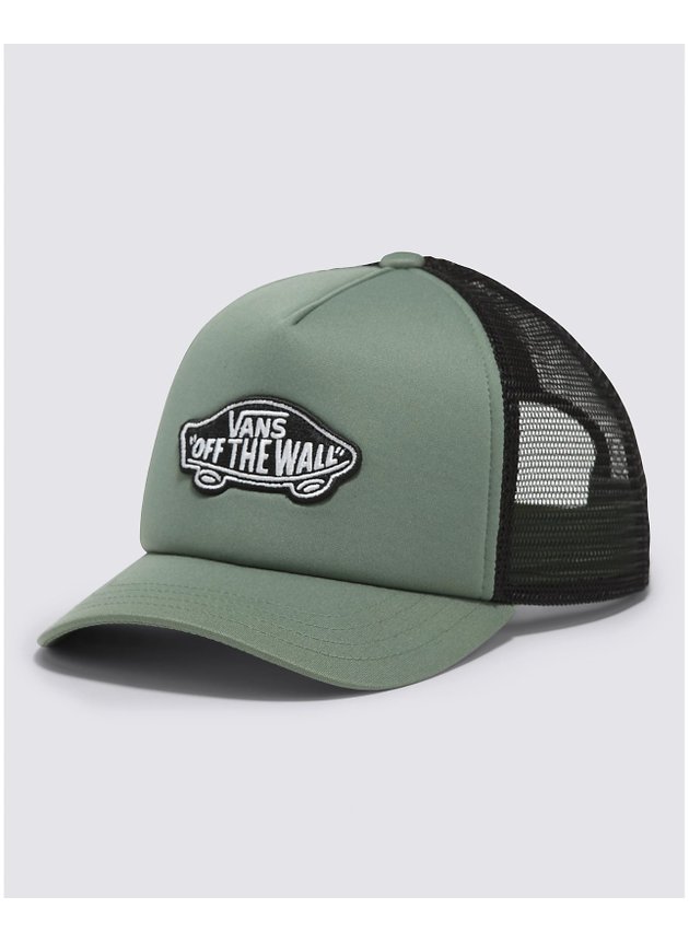 bone vans classic patch curved bill trucker hat verde hyped 91